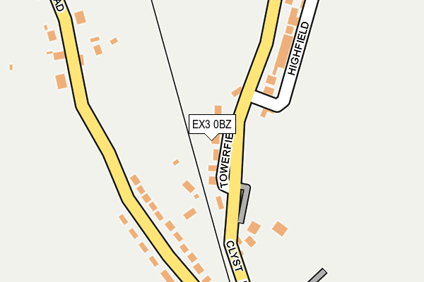 EX3 0BZ map - OS OpenMap – Local (Ordnance Survey)