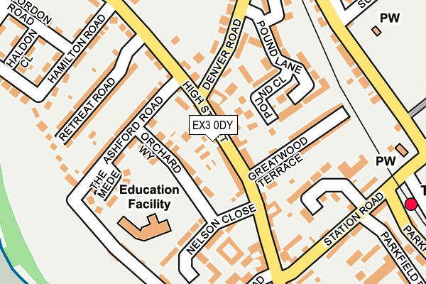 EX3 0DY map - OS OpenMap – Local (Ordnance Survey)