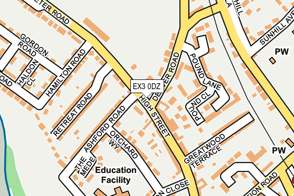 EX3 0DZ map - OS OpenMap – Local (Ordnance Survey)