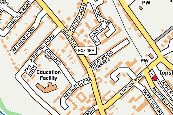 EX3 0EA map - OS OpenMap – Local (Ordnance Survey)