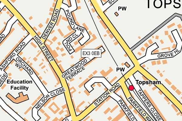 EX3 0EB map - OS OpenMap – Local (Ordnance Survey)