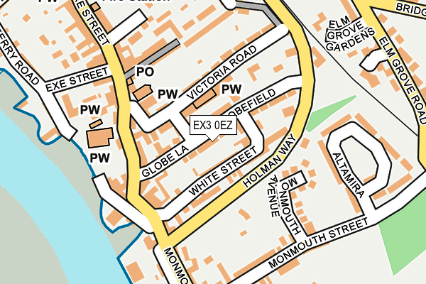 EX3 0EZ map - OS OpenMap – Local (Ordnance Survey)