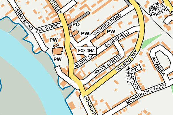 EX3 0HA map - OS OpenMap – Local (Ordnance Survey)