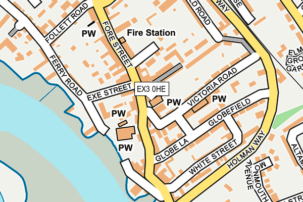 EX3 0HE map - OS OpenMap – Local (Ordnance Survey)