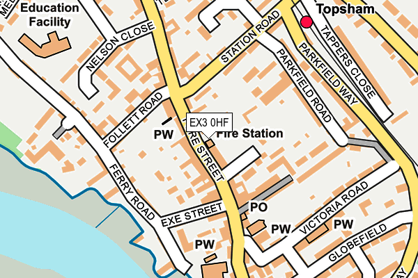 Map of EXETER PIZZA & KEBAB LTD at local scale