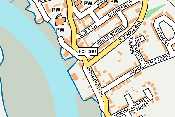 EX3 0HU map - OS OpenMap – Local (Ordnance Survey)