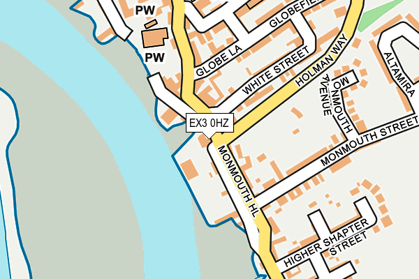 EX3 0HZ map - OS OpenMap – Local (Ordnance Survey)