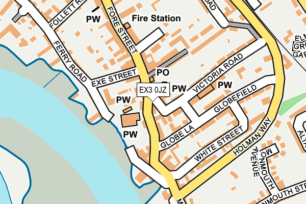 EX3 0JZ map - OS OpenMap – Local (Ordnance Survey)