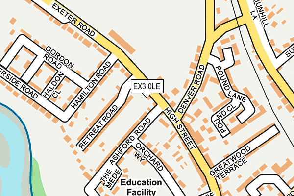 EX3 0LE map - OS OpenMap – Local (Ordnance Survey)