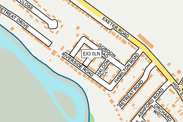 EX3 0LN map - OS OpenMap – Local (Ordnance Survey)
