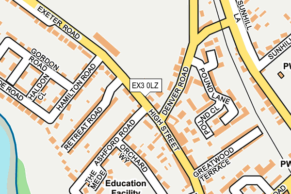 EX3 0LZ map - OS OpenMap – Local (Ordnance Survey)