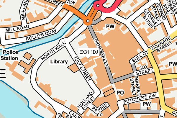 EX31 1DJ map - OS OpenMap – Local (Ordnance Survey)