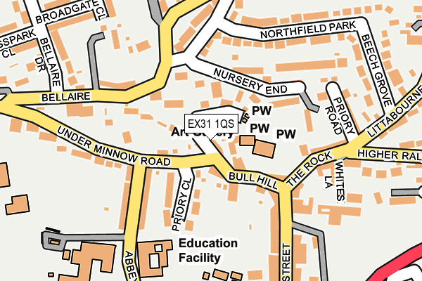 EX31 1QS map - OS OpenMap – Local (Ordnance Survey)