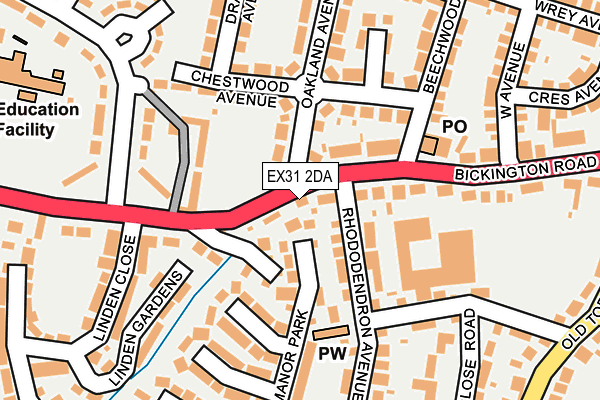 EX31 2DA map - OS OpenMap – Local (Ordnance Survey)