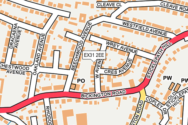 EX31 2EE map - OS OpenMap – Local (Ordnance Survey)