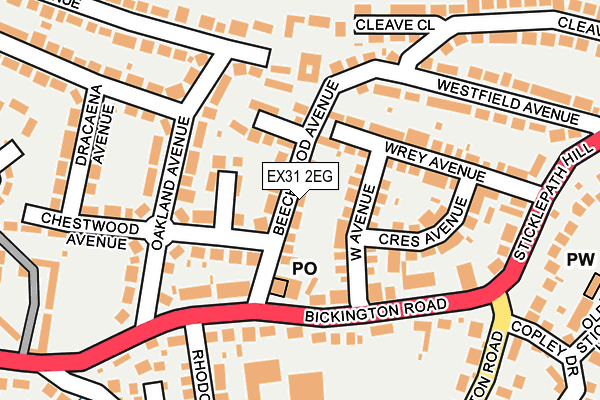 EX31 2EG map - OS OpenMap – Local (Ordnance Survey)