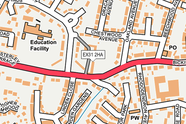 EX31 2HA map - OS OpenMap – Local (Ordnance Survey)