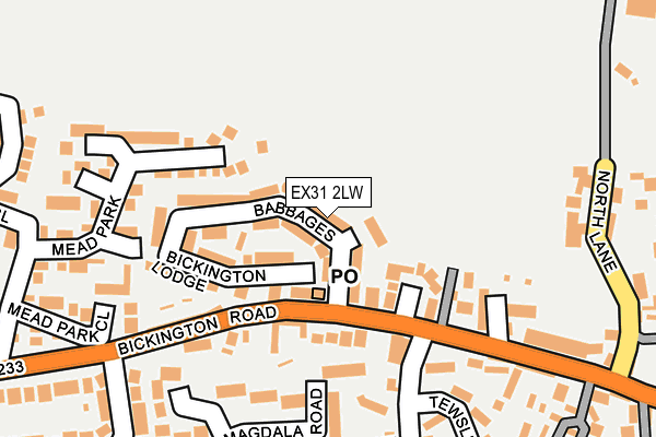 EX31 2LW map - OS OpenMap – Local (Ordnance Survey)