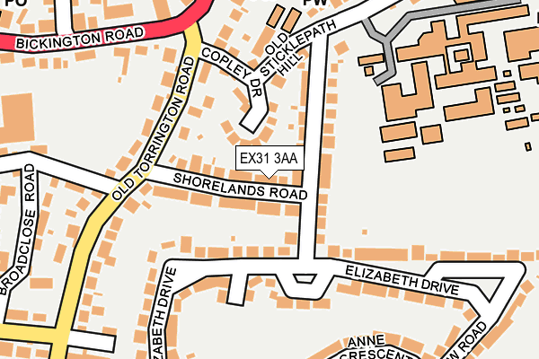 EX31 3AA map - OS OpenMap – Local (Ordnance Survey)