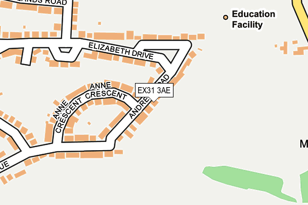 EX31 3AE map - OS OpenMap – Local (Ordnance Survey)