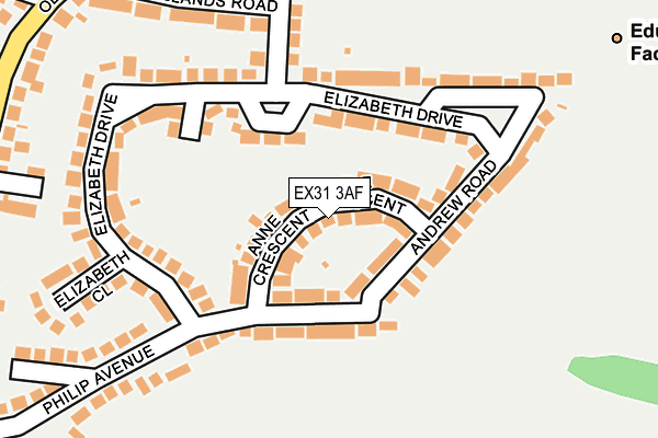 EX31 3AF map - OS OpenMap – Local (Ordnance Survey)