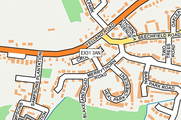 EX31 3AN map - OS OpenMap – Local (Ordnance Survey)