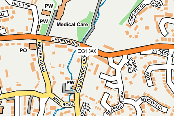 EX31 3AX map - OS OpenMap – Local (Ordnance Survey)
