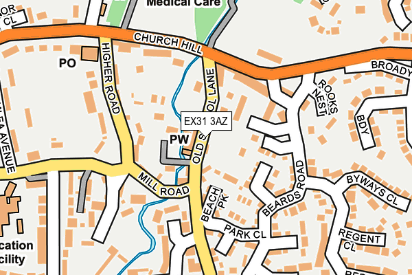 EX31 3AZ map - OS OpenMap – Local (Ordnance Survey)