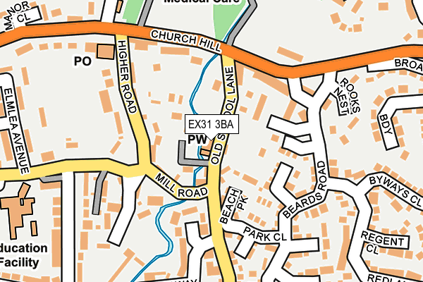 EX31 3BA map - OS OpenMap – Local (Ordnance Survey)