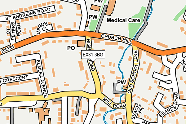 EX31 3BG map - OS OpenMap – Local (Ordnance Survey)