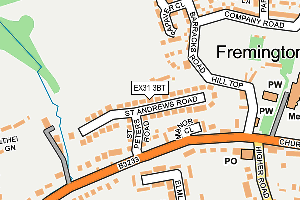 EX31 3BT map - OS OpenMap – Local (Ordnance Survey)