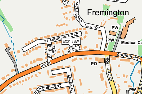 EX31 3BW map - OS OpenMap – Local (Ordnance Survey)