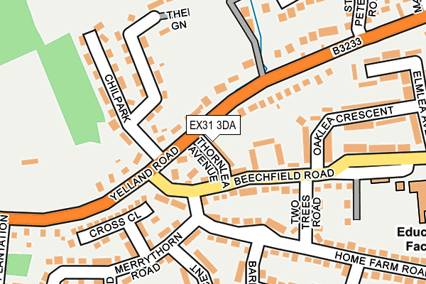 EX31 3DA map - OS OpenMap – Local (Ordnance Survey)