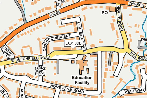 EX31 3DD map - OS OpenMap – Local (Ordnance Survey)