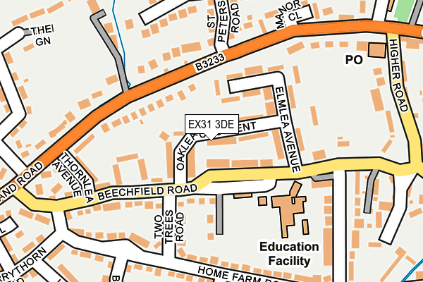 EX31 3DE map - OS OpenMap – Local (Ordnance Survey)