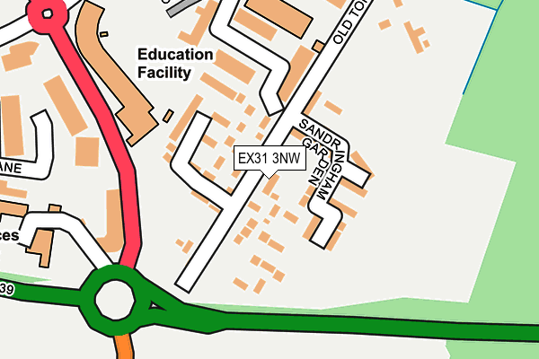 EX31 3NW map - OS OpenMap – Local (Ordnance Survey)