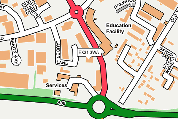 EX31 3WA map - OS OpenMap – Local (Ordnance Survey)