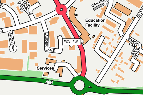 EX31 3WJ map - OS OpenMap – Local (Ordnance Survey)