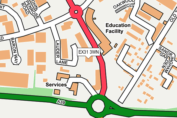 EX31 3WN map - OS OpenMap – Local (Ordnance Survey)
