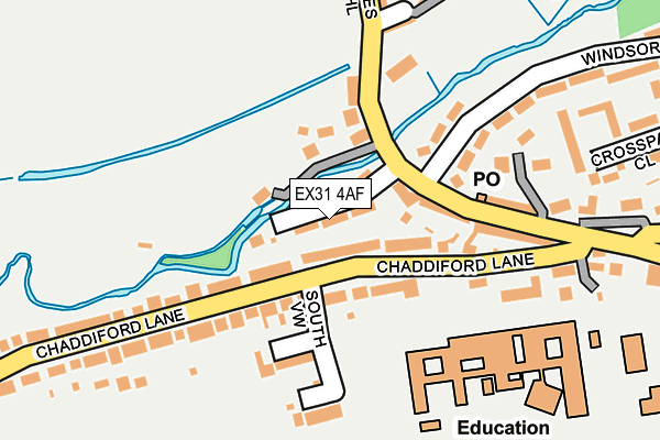EX31 4AF map - OS OpenMap – Local (Ordnance Survey)