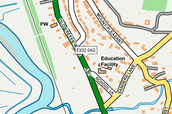 EX32 0AG map - OS OpenMap – Local (Ordnance Survey)