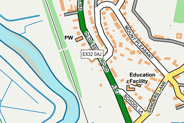 EX32 0AJ map - OS OpenMap – Local (Ordnance Survey)