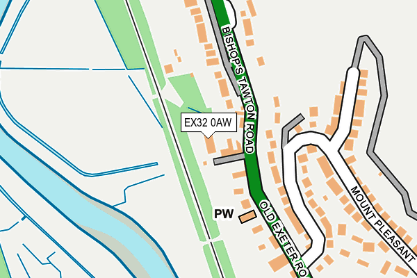 EX32 0AW map - OS OpenMap – Local (Ordnance Survey)