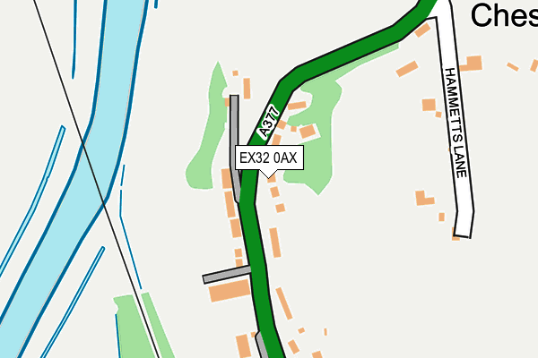 EX32 0AX map - OS OpenMap – Local (Ordnance Survey)