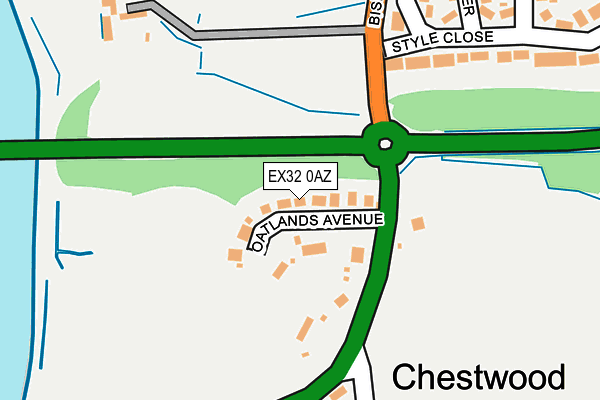 EX32 0AZ map - OS OpenMap – Local (Ordnance Survey)