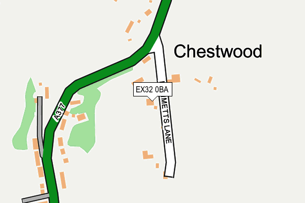 EX32 0BA map - OS OpenMap – Local (Ordnance Survey)