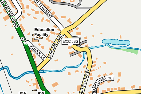EX32 0BG map - OS OpenMap – Local (Ordnance Survey)