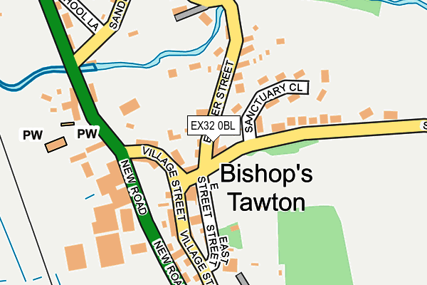 EX32 0BL map - OS OpenMap – Local (Ordnance Survey)