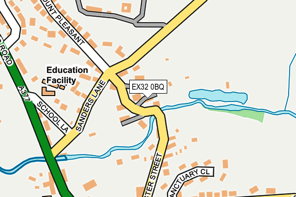 EX32 0BQ map - OS OpenMap – Local (Ordnance Survey)