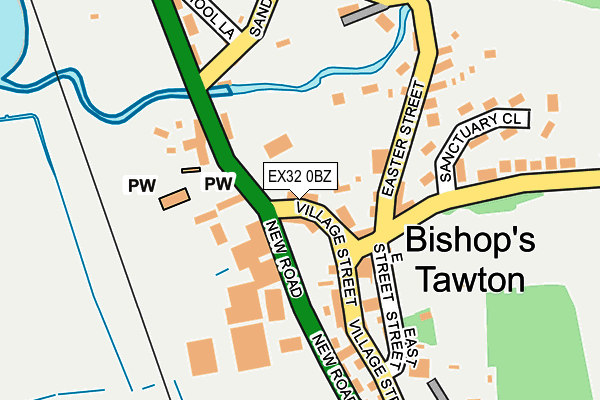 EX32 0BZ map - OS OpenMap – Local (Ordnance Survey)